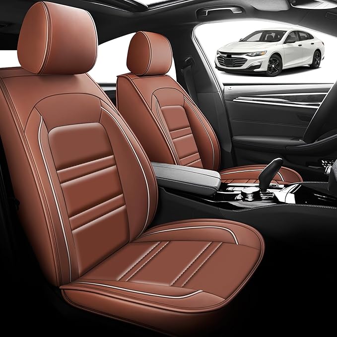 Seat Cover for Malibu 2004-2025 | Car Seat Covers Front Seats, Waterproof Seat Protectors, Automotive Front Seat Covers (Front Seat, Coffee)