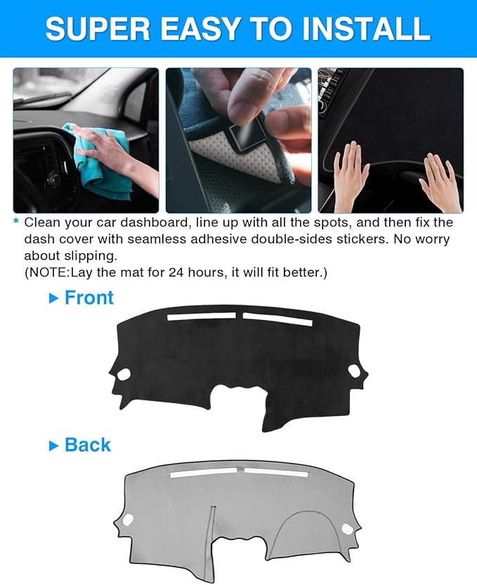 Autorder Dashboard Cover Mat Fit for 2007-2012 Nissan Altima Accessories Dash Cover Flannel Dash Mat Sunshade Glare UV Rays Protector