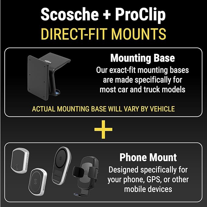 Scosche MPQ5AMPSPC Pro Charge5 15W MagSafe Car Mount Charger, Magnetic Wireless Charging Cell Phone Holder With AMPS Mounting Plate for Scosche/ProClip Vehicle Specific Mount Bases (Base not Included)