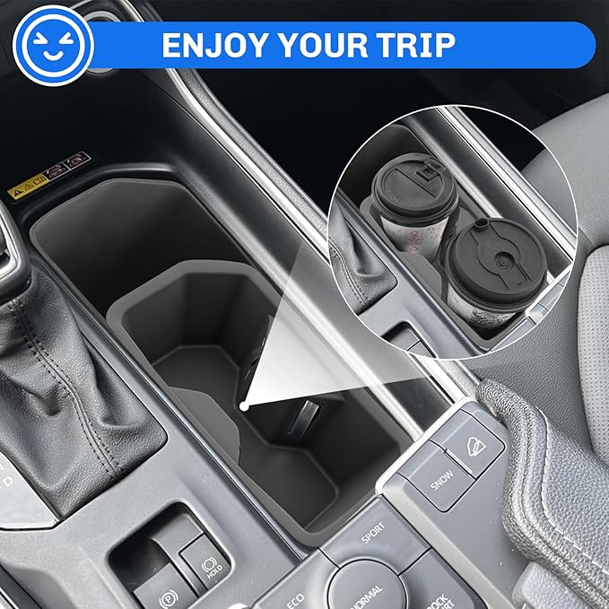SXCY 2PCS for 2024 2025 2026 Toyota Grand Highlander Accessories Cup Holder Insert Silicone Cup Holder Limiter for 2026 Toyota Grand Highlander Drink Holder Adapter Non-Slip Drink Stopper Stabilizer