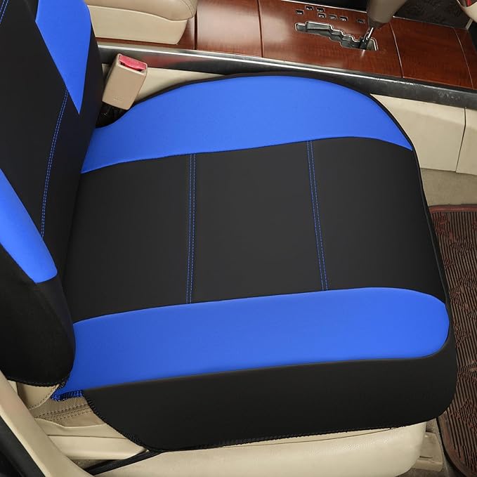 GIANT PANDA Front Seat Cover for Nissan, Leather Seat Protectors Custom Fit Nissan Rogue Altima Sentra Versa Kicks Frontier Murano Pathfinder Maxima (Blue+Black)