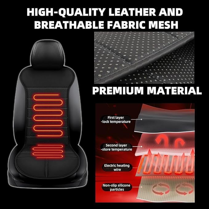 2Pack Leather Car Seat Cushion Keep Comfortable,Chair Cushion Heated Seat Cushion,Seat Pad Cover, 2 Pcs Seat Covers