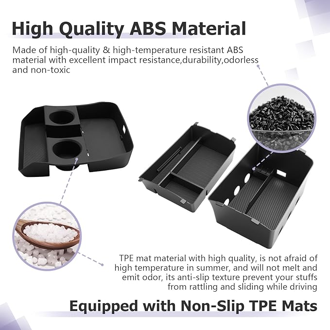 LUWU 2026 Palisade Accessories for 2026 Hyundai Palisade Accessories Palisade LX3 Lower Center Console Organizer, Armrest Console Tray Storage Box Black 3-Pack (Only for 7-Seat)