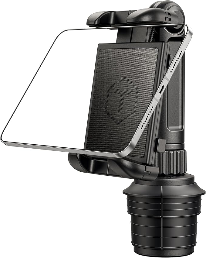 ToughTested Boom Cup Holder Tablet Mount – Heavy-Duty iPad & GPS Car Mount for Cup Holder – 360° Rotating Arm, Fits Tablets Up to 13", Anti-Vibration, Universal for Trucks, SUVs, Vans & Cars