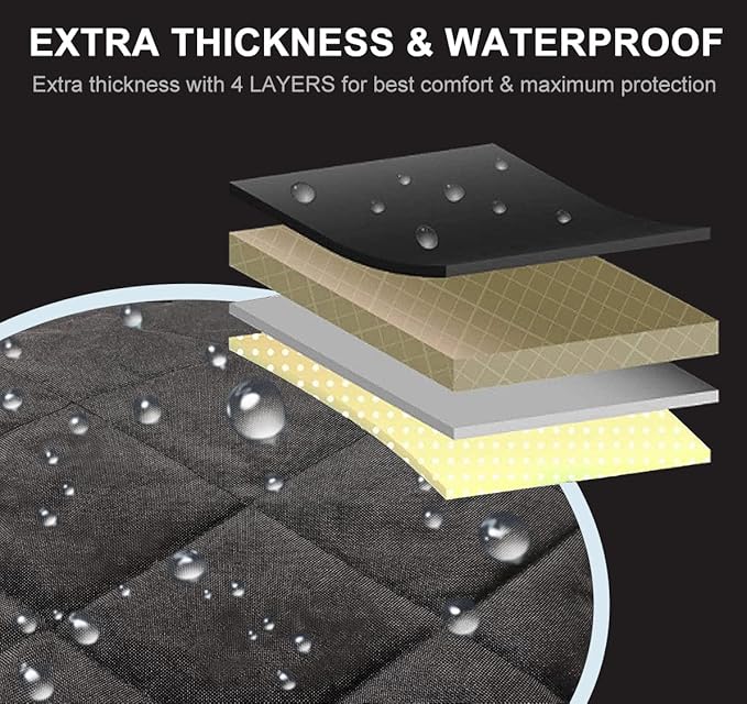 AsFrost Dog Seat Cover Cars Trucks SUVs, Thick 600D Waterproof Pet Car Seat Cover Dog, Heavy Duty & Wear-Resistant Durable Nonslip Backing with Side Flaps, Scratchproof Dog Front Seat Cover