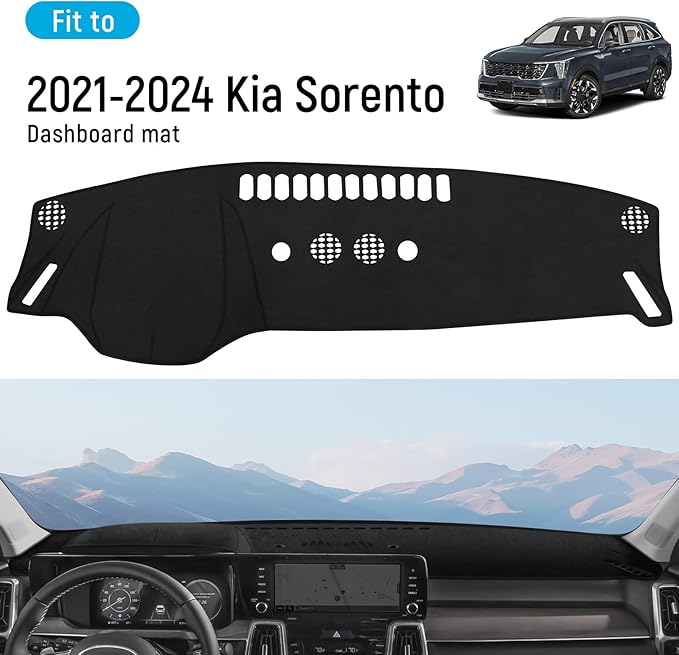 ZZEQYG Flannel Dash Cover for KIA Sorento 2021 2022 2023 Accessories Dashboard Cover Dash Mat Sunshield Pad(Not for 12.3 inch Touchscreen)