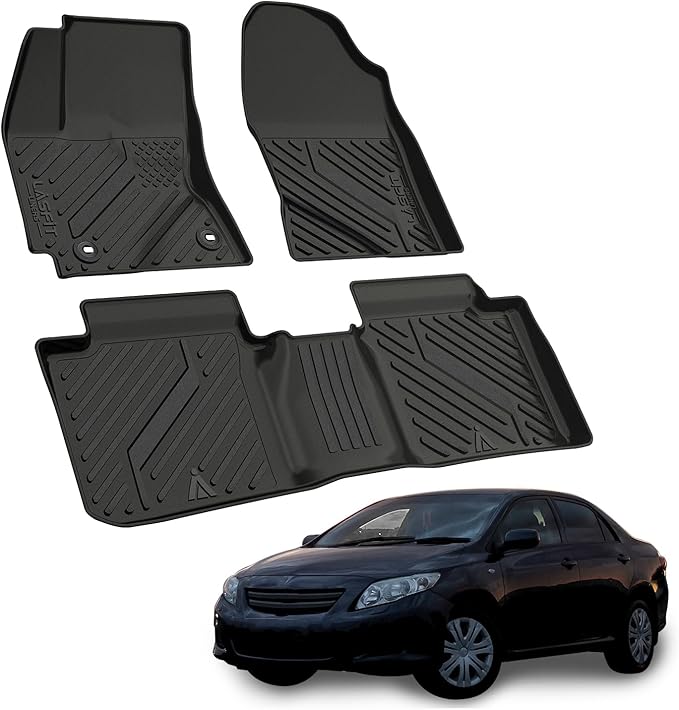 LASFIT Floor Mats for Toyota Corolla Sedan 2014-2019, All Weather TPE Custom Fit Car Liners for Toyota Corolla Accessories 1st & 2nd Row Car mats, Easy to Clean, Odorless, Black