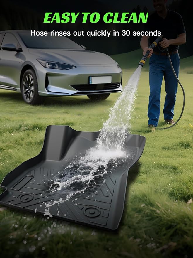 TPE All-Weather Floor Mats for Elantra 2021-2025 (Not for Hybrid) & Elantra N 2022-2025 | Custom Fit Heavy Duty Truck Floor Liners|Front & Rear Row Protection|Odorless, 3-Pcs Set Black