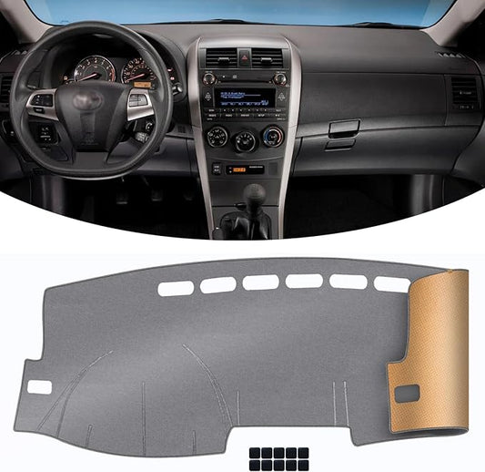 KEYOOG Dashboard Cover Dash Mat Fit for to-yota Corolla 2013-2009 (for Left Hand Drive),Car Dash Board Mat Anti-Glare Carpet,Non-Slip Pad Sunshield Protector (Grey)