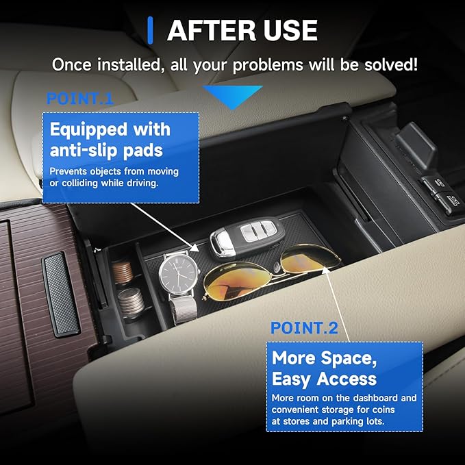 SXCY for 2025 Toyota Sienna Center Console Organizer [Not for Console w/Cool Box] for 2021-2025 Toyota Sienna Accessories 2021-2025 Sienna Armrest Console Organizer 2024 2025 Sienna Console Tray