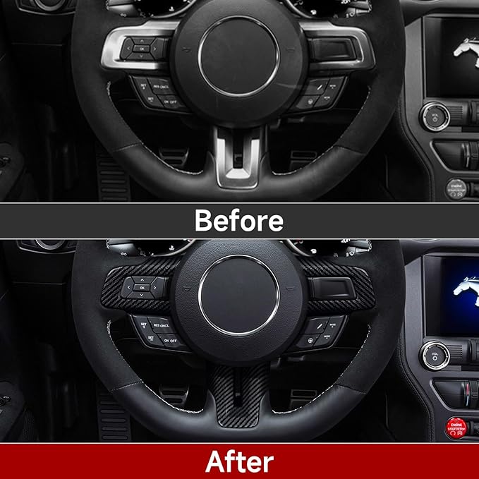 Youtaiche ABS Carbon Fiber Cover Trim Decoration for Ford Mustang 2015 2016 2017 2018 2019 2020 2021 2022 2023 Shelby GT350 2015-2020 GT500 2020-2022 Car Interior Accessories Sticker