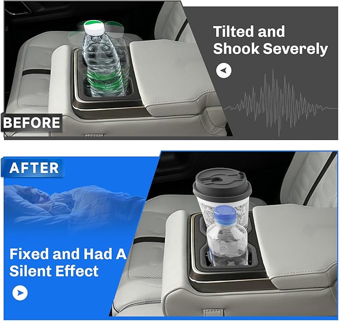 SXCY for 2025 Rivian R1S/R1T Cup Holder Insert 2022-2025 R1S/R1T Accessories Silicone Cup Holder Limiter for 2024 2025 R1S Second Row Cup Drink Holder Adapter Non-Slip Drink Stopper Drink Stabilizer