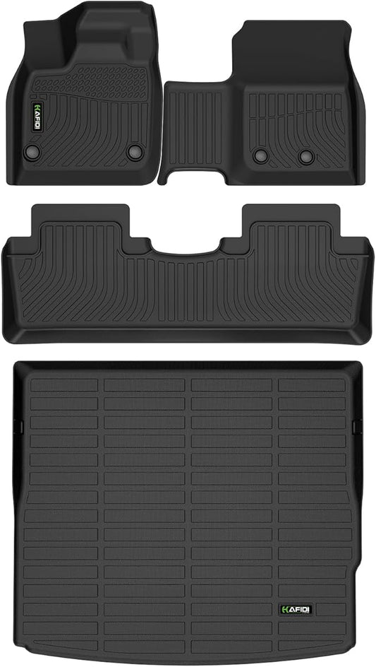 Floor Mats & Cargo Liner for Nissan Ariya 2023 2024 2025,1st 2nd Row with Trunk Mat, TPE All Weather Protection Car Floor Liners Accessories - Black