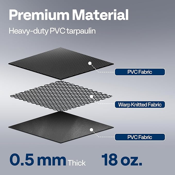 VIVOHOME Containment Mat (8'6" x 20') with Stay Put Corner, PVC Garage Floor Mats, Heavy Duty Garage Parking Mat with a Squeegee,Black