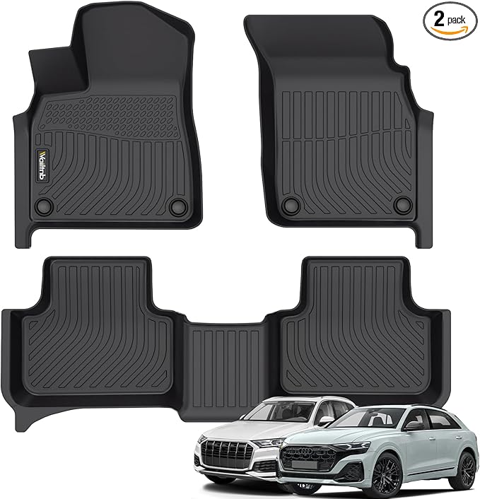Wailtnb-All Weather Floor Mats for Audi Q7 & SQ7 Audi Q8 2020-2024 Liners Custom Fit Audi Q7 & Audi Q8 2020-2024 Waterproof Durable Easy to Clean Accessories