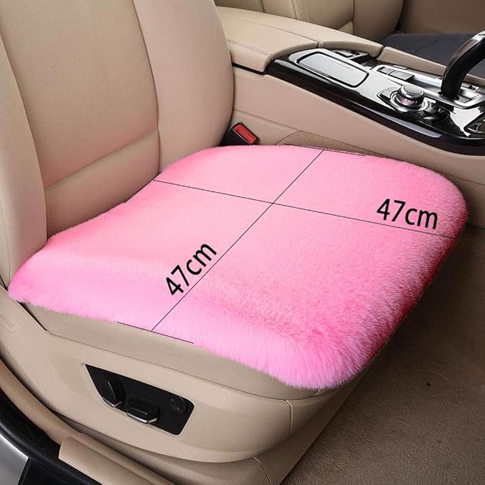 Winter Soft Warm Faux Rabbit Fur car seat Cushion,Universal fit Plush Front and Back Fuzzy car seat Pads Cushion Cover Protector - 1pcs (Front seat 1pcs, Leopard dots)