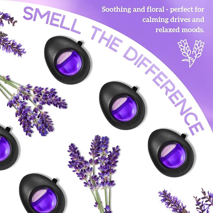 Air Jungles Car Air Freshener Vent Clip 3 Count, Lavender Scent, 4 ml Each, Long-Lasting Car Odor Eliminator, Easy Clip-On Design, Up to 90 Days Freshness for Cars, Trucks, and SUVs