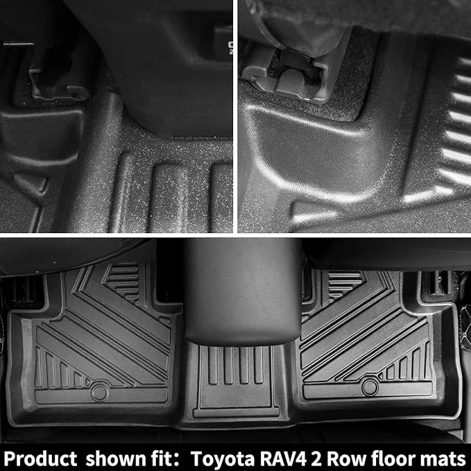 Vanseno Floor Mat & Cargo Liner & Backrest Mat Compatible for 2019 2021 2022 2023 2024 2025 Toyota Rav4 Floor Mats Trunk Liners Back Seat Cover Mat All-Weather Full Set Protector