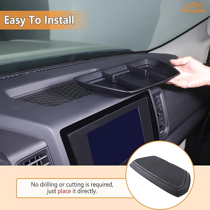 Aunginsy Center Console Dash Organizer Compatible with Nisan Frontier 2022 2023 2024 Pickup Truck Dashboard Table Tray Storage Box Dash Phone Holder Container Insert Box Anti-Slid Soft TPE Accessories