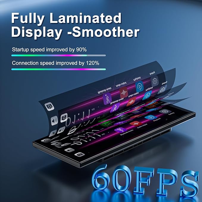 [11" Fully Laminated 60fps Touchscreen] -Accfly Wireless car Play Screen for Apple carplay &Android Auto, OTA Updates -HD Front Dashcam & Backup Camera, Car Stereo Radio/GPS Navigation/BT Audio