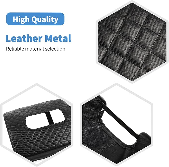 RT-TCZ for Silverado Center Console Armrest Cover for Chevy Silverado Suburban Tahoe for GMC Yukon Sierra 2019 up Black Carbon Fiber Grain