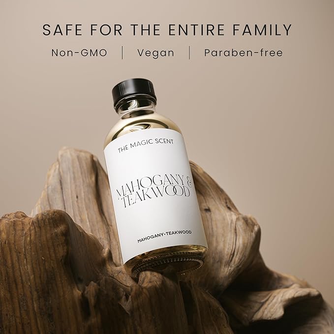 The Magic Scent Mahogany & Teakwood Diffuser Oil - Hotel & Home Luxury Scents Inspired by Abercrombie & Fitch - Diffuser Oil Scents for Home Designed for Use in All Diffusers - 16.9 fl oz, 500 mL