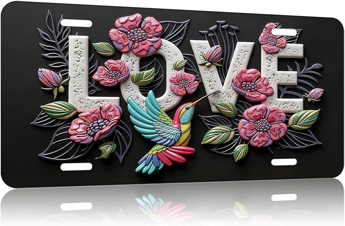 Love.Front License Plate Aluminum Decorative License Plates Funny Metal Car Plate 6"X12" Novelty Vanity Tag Cover with 4 Holes Car Decor Accessory (LVCP25109019)