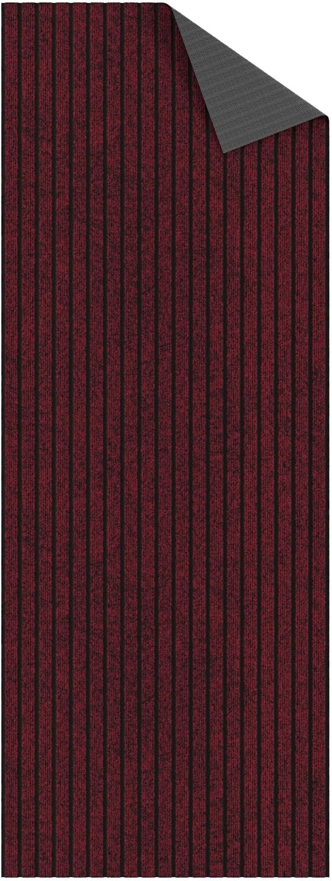 Ottomanson 2'7" x 7' Hallway Runner with Scraper Pile Extra Durable Non-Slip Rug Mat for Indoor & Outdoor Use - Ideal for Kitchen, Entryway, Patio & Garage - High-Traffic Carpet, Red