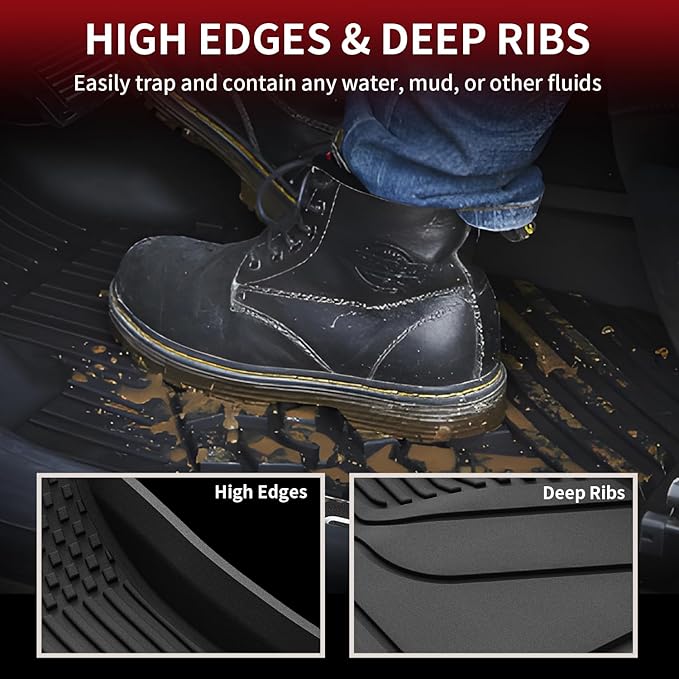 LASFIT Premium Extra Thick Floor Mats for Tesla Model 3 Highland 2024 2025 Custom Fit TPE All Weather Model 3 Interior Accessories Cargo Liner Front Rear Trunk Mat Full Set Car Mats 6 PCS