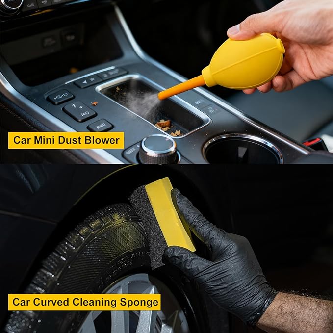 10pcs Car Detailing Brush Set - Interior or Exterior Auto Detail Brushes Kit w/Durable Bristles, Ultra Soft Boars Hair Detailing Brushes for Cleaning Leather Seats, Air Vents, Wheels Emblems