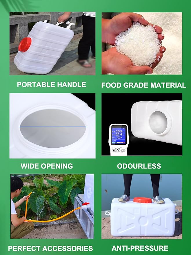 Plastic Portable Water Tank with Spigot for Camping Large Capacity Water Storage Tank Water Container for Emergency Storage Household Outdoor Camping RV Self-Driving(Size:80L/21gallon)