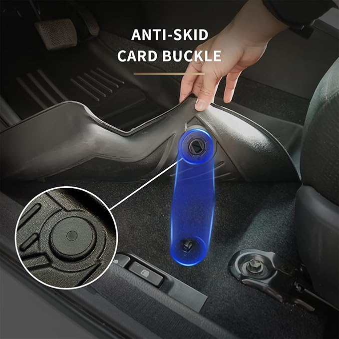 AOMSAZTO Floor Mats for Ford Mustang/Mustang GT 2015-2024 2025 - All Weather Car Floor Liners 1st & 2nd Row Anti Skid Car Mats (Fit Convertible/Coupe/GT/EcoBoost Models)