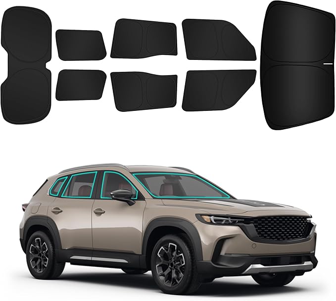 ARISMOTOR Car Window Shades for Mazda CX-50 CX50 2023-2026, Custom Fit Foldable Side Rear Windshield Sunshade Sun UV Rays & Privacy Curtains Protection for Camping, Napping, Relaxing, of 8