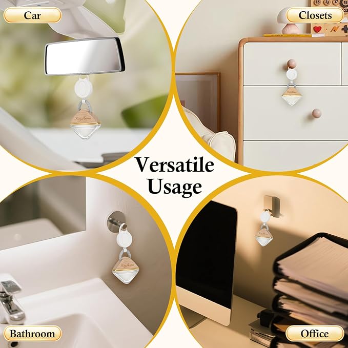 Vanilla Car Air Fresheners Long Lasting, Hanging Car Fresheners for Women & Men, Luxury Perfume Essential Oil Cars Diffuser | Adjustable Rope Auto Air Freshener