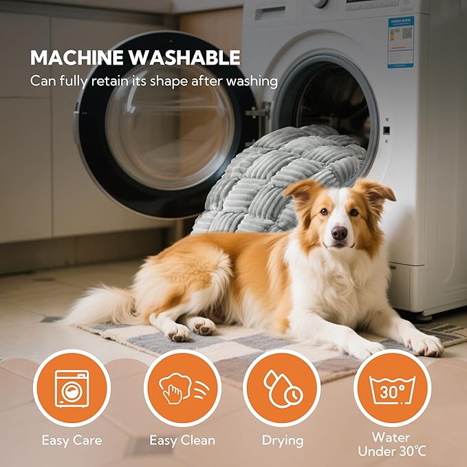 Soulbond Backseat Pet Bed Mat,Dog Bed for Car,Fuzzy Dog Seat Cover for Car Back Seat, Non-Slip Travel Pet Mat, Fit for Backseat Extenders and Seat Covers(Light Gray)