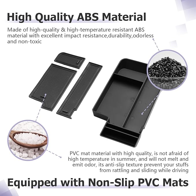 LUWU Center Console Organizer for 2021-2024 2025 Ford F150 & 2022-2024 F150 Lightning XLT Hidden Storage Tray Lower Storage Box 2025 F150 Accessories Fits into The Open Pocket in Front of The Shifter