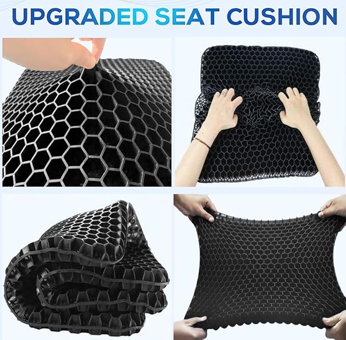 Gel Seat Cushion for Long Sitting Pressure Relief (Super Large&Thick) - Wheelchair Cushion for Pressure Sores, Coccyx, Sciatica, Back Pain Relief - Non-Slip Butt Pillow for Office, Home, Car