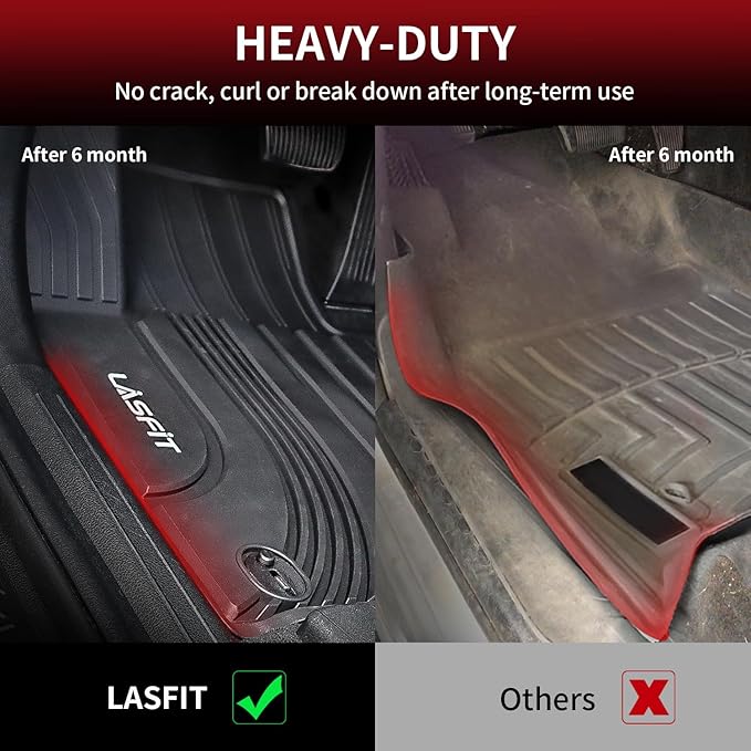 LASFIT Floor Mats for Hyundai Tucson 2025 2024 2023 2022 (Not for Hybrid & PHEV), Custom Fit TPE All Weather Floor Liners 1st & 2nd Row Car Mats Accessoires for Hyundai Tucson 2022-2025, Black