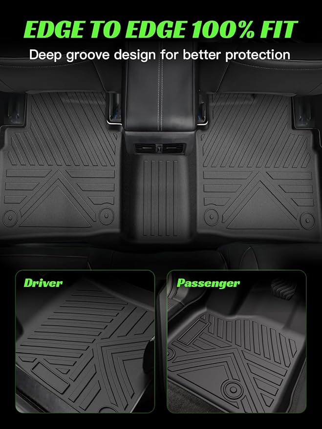 TPE All-Weather Floor Mats for Nissan Altima 2019-2024 2025 | Custom Fit Heavy Duty Truck Floor Liners | Front & Rear Row Protection | Durable, Odorless, Easy to Clean (3-Piece Set, Black)