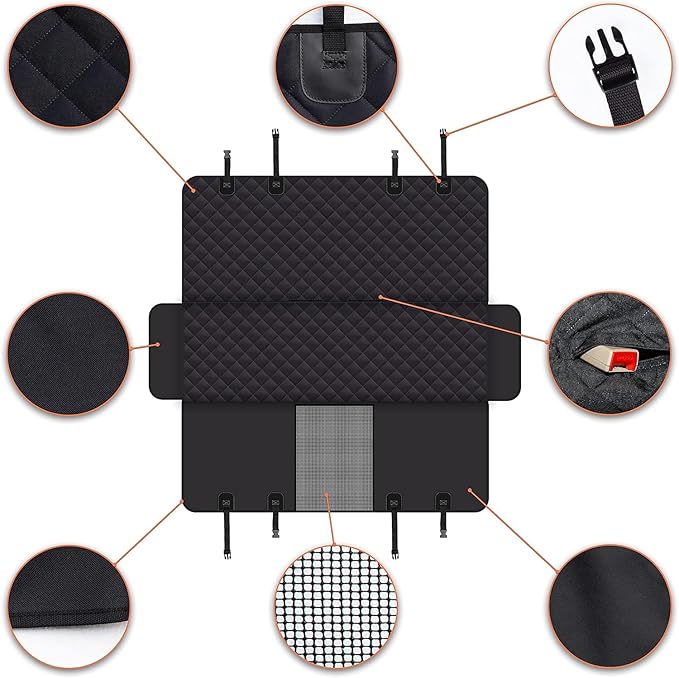 GXT Dog Back Seat Cover Protector for Cars SUV and Trucks with Mesh Window, Scratchproof Nonslip and Waterproof Material
