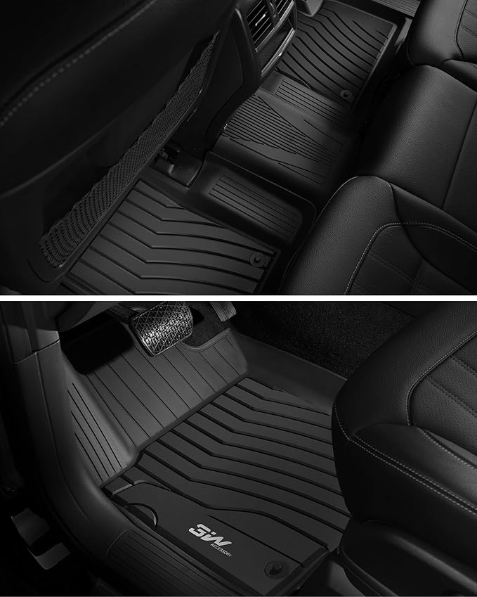 3W Floor Mats Fit for Benz GLE 2016-2019, TPE All Weather Custom Fit Floor Liner for Benz GLE 350/400/43 AMG/450 AMG/550e/63 AMG/63 AMG S, Car Mats Easy Clean