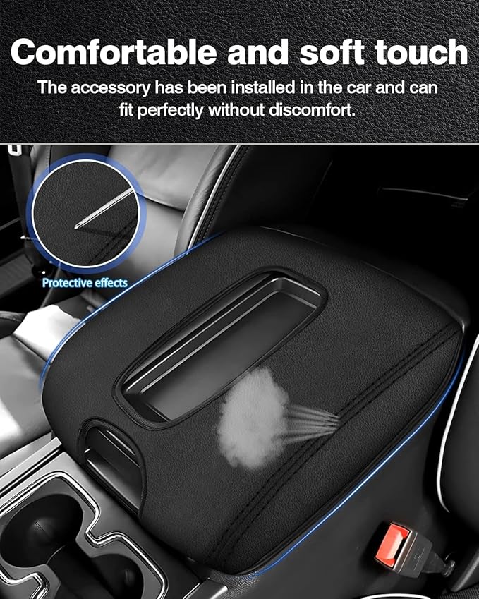 Autorder Center Console Cover for 2014-2018 Chevy Silverado/GMC Sierra 1500 2500 3500 Accessories Armrest Cover Anti-Scratch Middle Console Pad Armrest Protector(ONLY for Bucket Seat!)