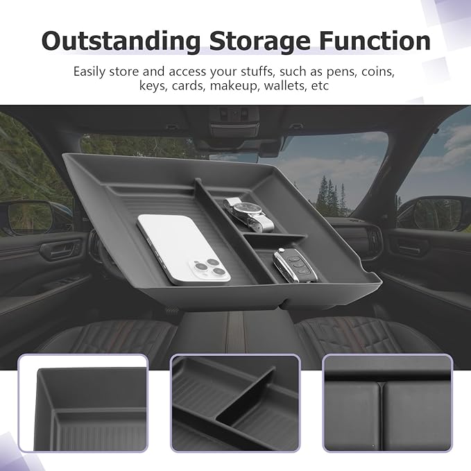 LUWU Lower Organizer Tray Compatible with 2025 2026 Armada SV/SL/Platinum Center Console Armrest Organizer Insert Tray 2025 2026 Armada Accessories Black