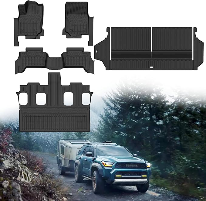 All Weather Floor Mats Cargo Liner for 2025 2026 Toyota 4Runner 7 Seats (SR5/Limited), TPE Rubber Floor Liners Anti-Slip Full Set Automotive Mats for 2025 2026 4Runner Accessories (Not for Hybrid/EV)