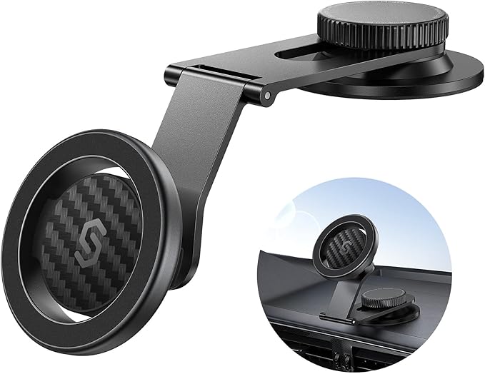 SYNCWIRE Fits MagSafe Car Mount for Universal Dashboard,Tesla Screen,Magnetic Phone Holder for Car, Foldable Aluminum Alloy Arm, Super Stable Car Mount for iPhone 17 Pro Max 16 15 14 13 12&All Phones