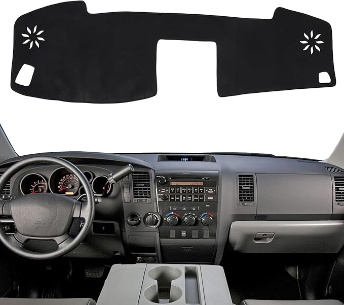 ZZEQYG Dash Cover for 2007-2013 Toyota Tundra & 2008-2017 Toyota Sequoia Accessories Flannel Dashboard Cover Dash Mat Center Console Cover Sunshield Protector Pad