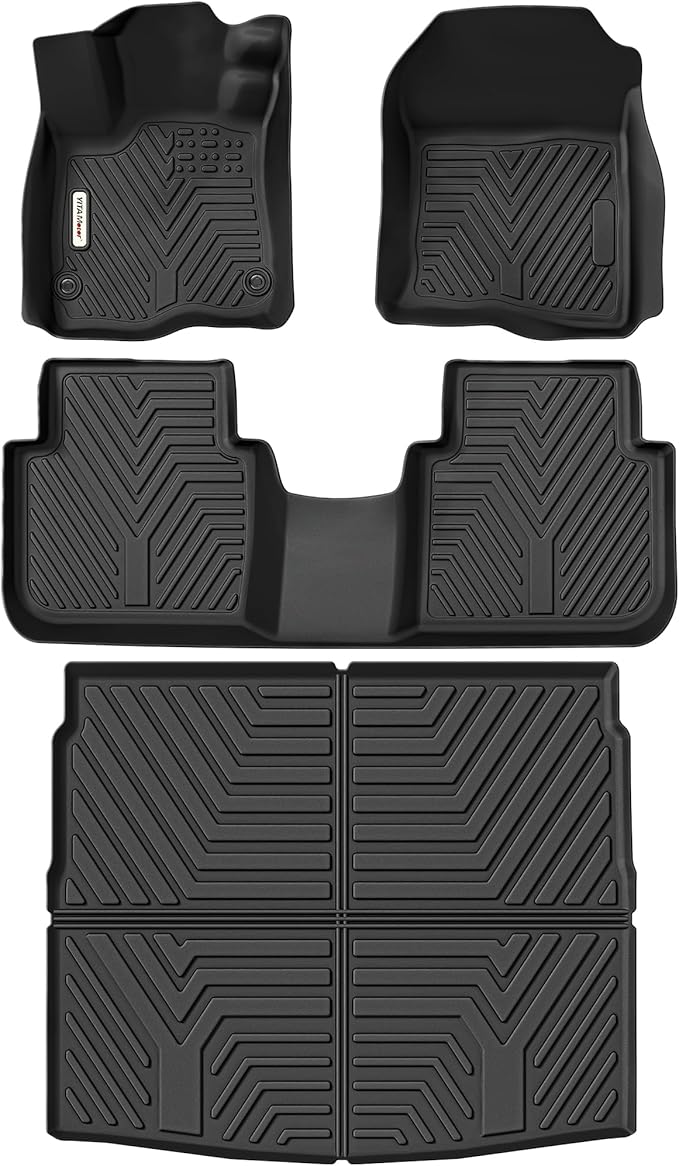 YITAMOTOR Floor Mats for 2023-2026 Honda CRV (Exclude Hybrid Models), TPE All Weather CR-V Floor Liners, Front Rear Cargo Mat (Upper Position), Black