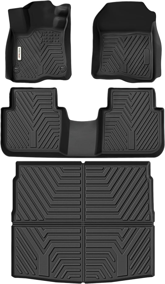 YITAMOTOR Floor Mats for 2023-2026 Honda CRV (Exclude Hybrid Models), TPE All Weather CR-V Floor Liners, Front Rear Cargo Mat (Upper Position), Black
