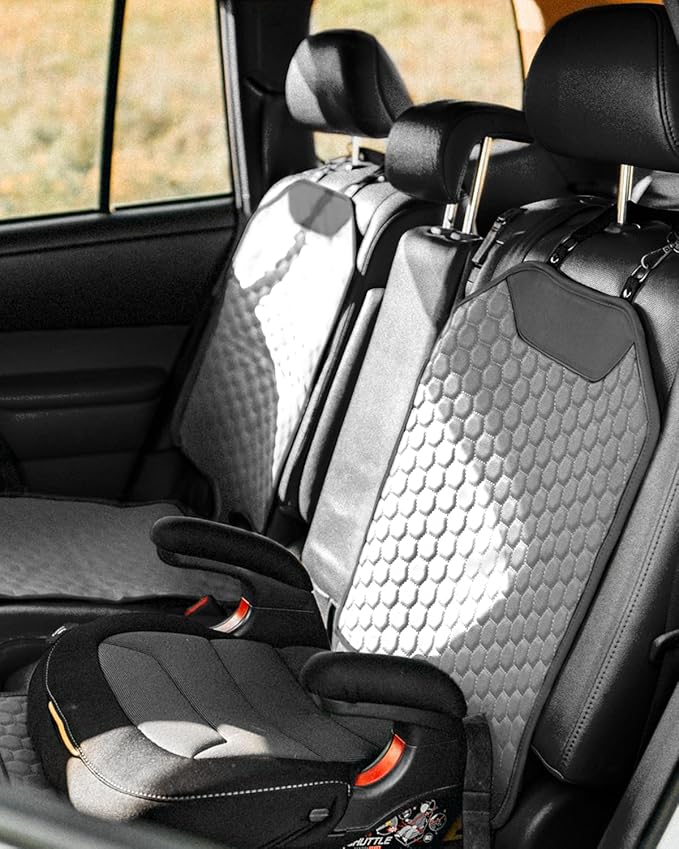 Owleys Premium Leather Car Seat Protector for Child Car Seat Cover from Dirt Scratches (Gray)
