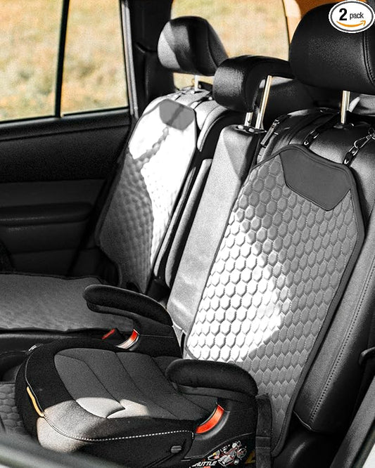 Owleys Premium Leather Car Seat Protector for Child 2 pcs Gray